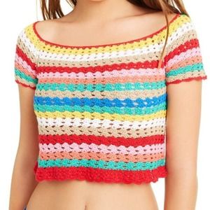 Wildfox Vibrant Glow Stassi Knit Crop Top XS